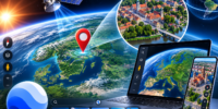 Skaitmeninis žemėlapis ir virtualus žiūrėjimas į Vilnių naudojant Future Live platformą, su išmaniuoju telefonu ir nešiojamuoju kompiuteriu.