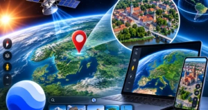 Skaitmeninis žemėlapis ir virtualus žiūrėjimas į Vilnių naudojant Future Live platformą, su išmaniuoju telefonu ir nešiojamuoju kompiuteriu.