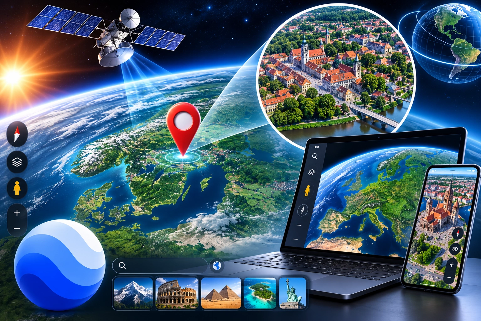 Skaitmeninis žemėlapis ir virtualus žiūrėjimas į Vilnių naudojant Future Live platformą, su išmaniuoju telefonu ir nešiojamuoju kompiuteriu.