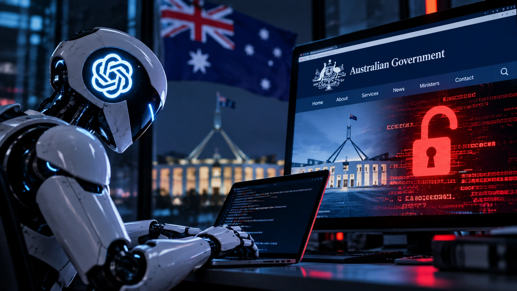 „OpenAI“ DI agentas įsilaužė į Australijos valdžios svetainę: tai pirmas toks atvejis